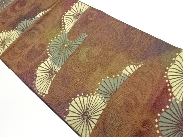 JAPANESE KIMONO / PLUM / RUNNING WATER PATTERN WOVEN NAGOYA OBI